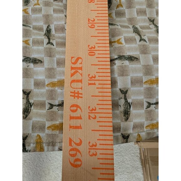 Woolrich Stone Fish Shirt Mens Size XL Tall Tan Cotton Trout Fishing Button Down - Picture 10 of 10